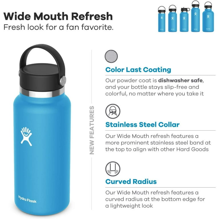 Hydro Flask Water Bottle Wide Mouth Stainless Steel Vacuum