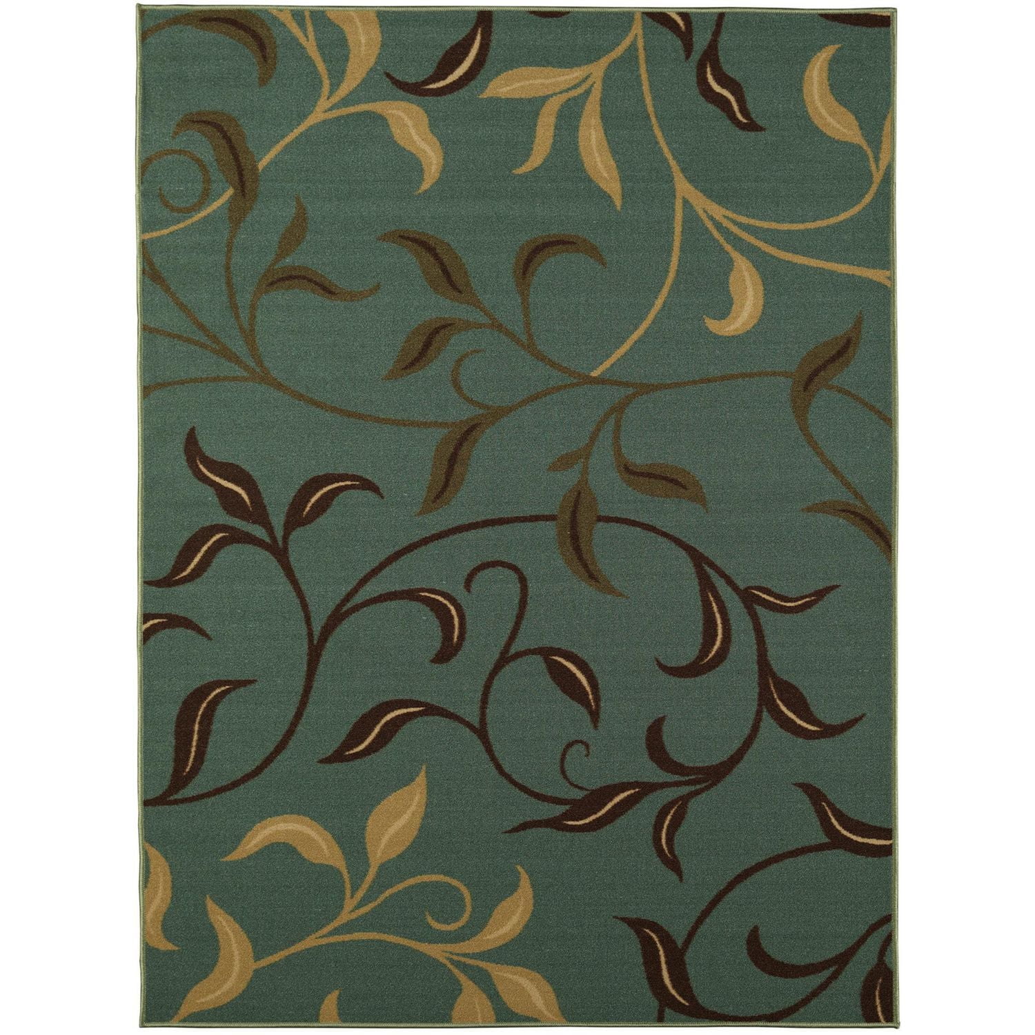 Tapis de couloir contemporain à motif feuilles et sous-couche en caoutchouc la collection Ottohome