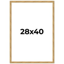28x40 Frame Beige Real Wood Picture Frame Width 1.25 inches | Interior Frame Depth 0.5 inches |
