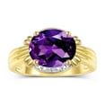 thumbnail image 3 of RYLOS Bagues pour Femmes Bague en or Jaune 14K 12X10MM Pierre Précieuse & Diamants Grande Bague pour Doigt Moyen Ou Pointeur Bijoux Améthyste Février Taille 6, 3 of 7