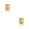 thumbnail image 3 of Monstrate Maceta ligera tejida a mano, soporte de , cesta de almacenamiento DIY, rústico interior, balcón, suelo, Patio, adornos de sarga S tipo sarga S 2Conjunto, 3 of 6