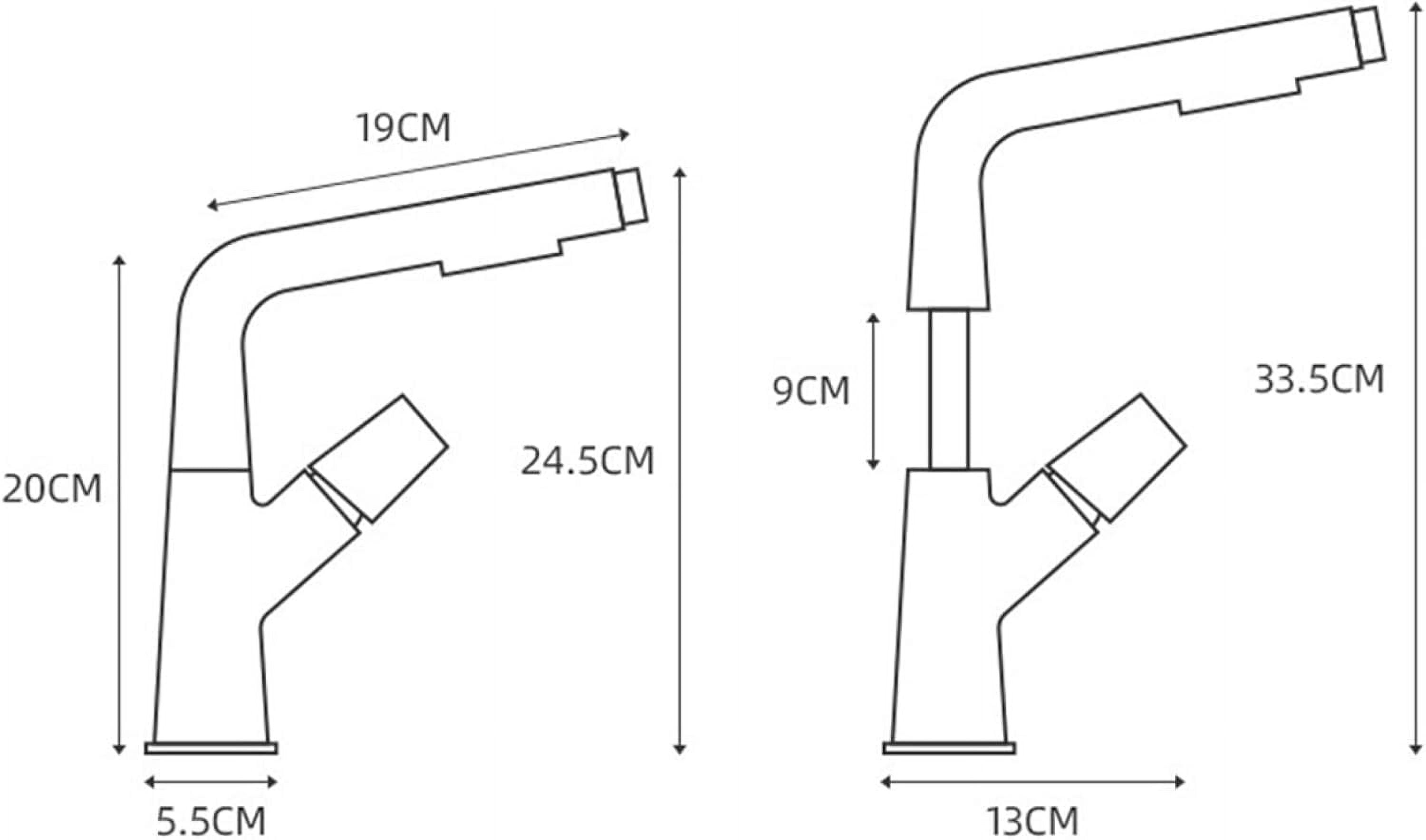 Bathroom Faucet with Pull Out Sprayer, 360° Rotation 2 Modes Faucets for Bathroom, Single Hole Faucet for Bathroom Sink Brass, Bathroom Faucet Single Handle,Black