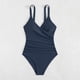 thumbnail image 4 of Trajes de Baño de Corte Alto para las Mujeres de Verano Color Sólido Traje de Baño de Correa sin Espalda, Nylon Spandex con Cojín de Pecho sin Cables, 4 of 6
