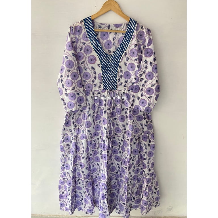 purple block print dress Block Print Dress Purple