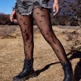 thumbnail image 1 of OUSITAID ROMWE Goth Star Graphic Fishnet Tights, 1 of 6