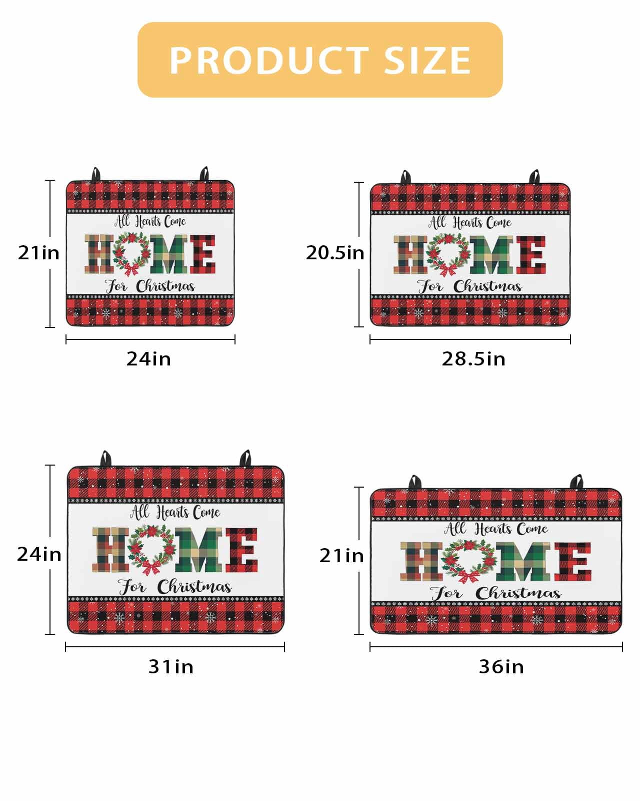Large Induction Cooktop Protector Mat Christmas Stove Top Covers for Electric Stove, Winter Poinsettia Snowflakes Red Black Plaid Decorative Stove Burner Cover Mats, Glass Top Stove Cover