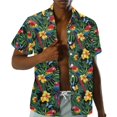 thumbnail image 5 of KUIFORTI Couple Matching Outfits Parrot Tropical Floral Lightweight Husband and Wife Clothing Washable Mens Shirts Casual with Soft Fabric Fashionable Fit for Outdoor Picnic, 5 of 7