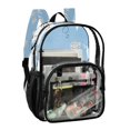 thumbnail image 2 of Large Clear PVC Backpack Heavy Duty See Through Backpack for Adults Work Travel, Lightbluefishprint Printed 12L, 2 of 8
