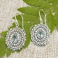 thumbnail image 2 of NOVICA Handmade .925 Sterling Silver Blue Topaz Dangle Earrings Traditional Floral with Jewels Indonesia Gemstone 'Spring Loyalty', 2 of 6