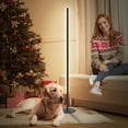thumbnail image 3 of Marlrin Minimalist Corner Floor Lamp 2700K-6500K Dimmable with Remote Control 57.8" Height Metal Slim Ambient Standing LED Light Modern Design Decora, 3 of 8