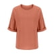 thumbnail image 4 of Fiudx Ofertas Flash Del Día Blusas Sueltas Informales para Mujer, Camiseta Lisa con Cuello Redondo y Manga 1/2, 4 of 6