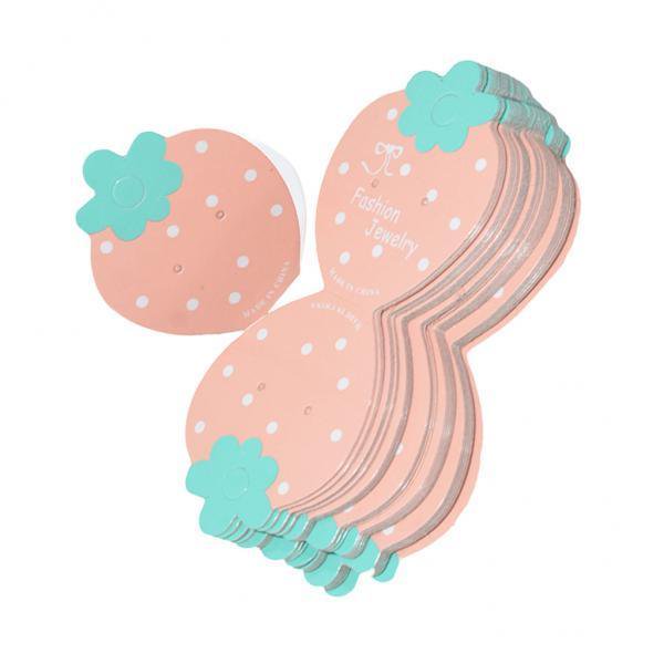2x50Pcs Tarjetas de Empaquetado de Fresa Encantadoras Tarjetas de Accesorios para El Cabello para Niños Rosa Gloria Tarjetas de empaque de fresa