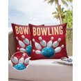thumbnail image 6 of Pack of 2 Outdoor Pillow Covers, Sports Theme Bowling Red Waterproof Square Throw Pillowcase Cushion Decorative Pillow Covers for Couch Patio Tent, 24x24 in, 6 of 6