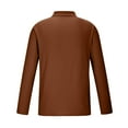 thumbnail image 4 of IROINNID Long Sleeve Pullover Shirts for Men Comfy Patchwork Color With Lapel Shirt Two-color Fashion Turndown Collar Blouse & Shirt,Coffee, 4 of 5