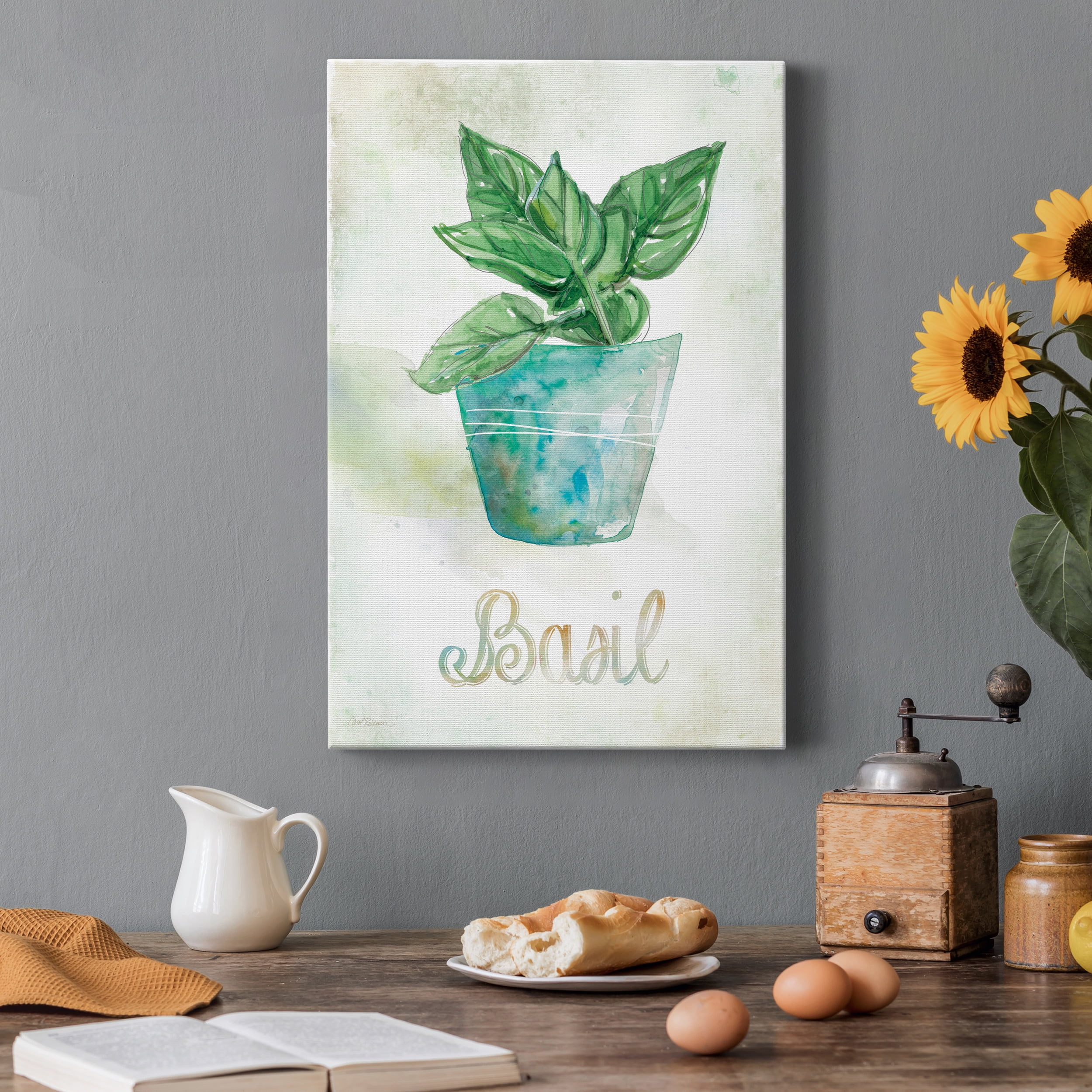 Potted Basil Premium Gallery Wrapped Canvas - Ready to Hang - 8 x 12