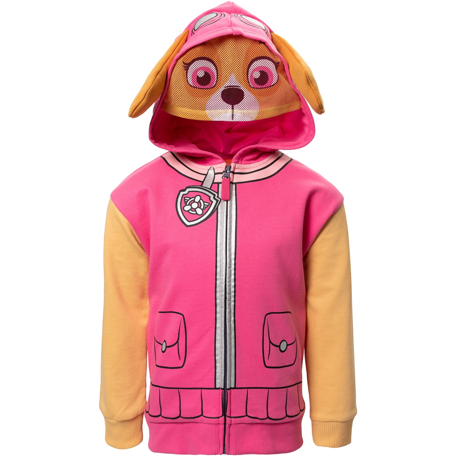 Paw Patrol Skye Toddler Girls Fleece ZipUp Hoodie Mask 2T