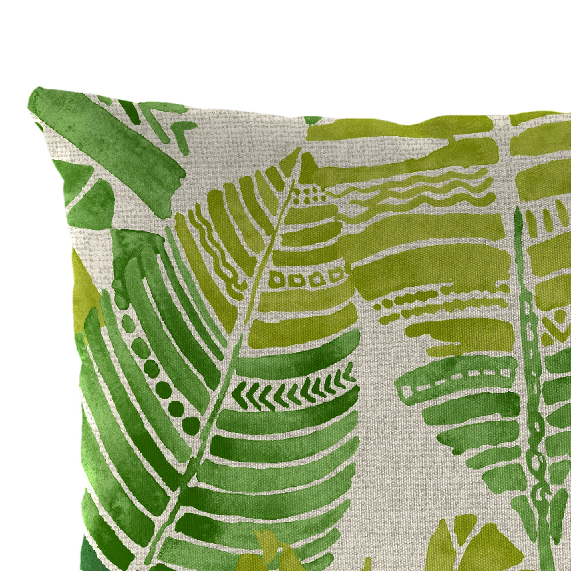 Jordan Manufacturing 12" x 18" Hixon Palm Green Leaves Rectangular Outdoor Lumbar Throw Pillow (2 Pack)