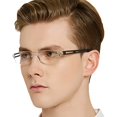 thumbnail image 5 of 4 Pairs Reading Glasses, Blue Light Blocking Glasses, Computer Reading Glasses for Women and Men, Fashion Rectangle Eyewear Frame(4 Colors, +2.00 Magnification), 5 of 9
