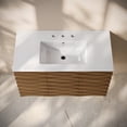 thumbnail image 4 of Cascade 36" Wall-Mounted Bathroom Vanity in Brown Oak with 3-Hole Widespread Sink Top, 4 of 6