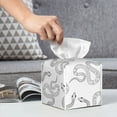 thumbnail image 6 of Yiaed Hand Drawn Snake Print Tissue Box Cover, PU Leather Decorative Organizer for Tabletop, Bathroom, Car, Office Creative Decorative, 6 of 7