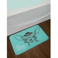 thumbnail image 2 of Chihuahua Bath Mat, Face Sketch of Dog with Hat and Life is Better with a Chi Words, Plush Bathroom Decor Mat with Non Slip Backing, 29.5" X 17.5", Seafoam Taupe and White, by Ambesonne, 2 of 2