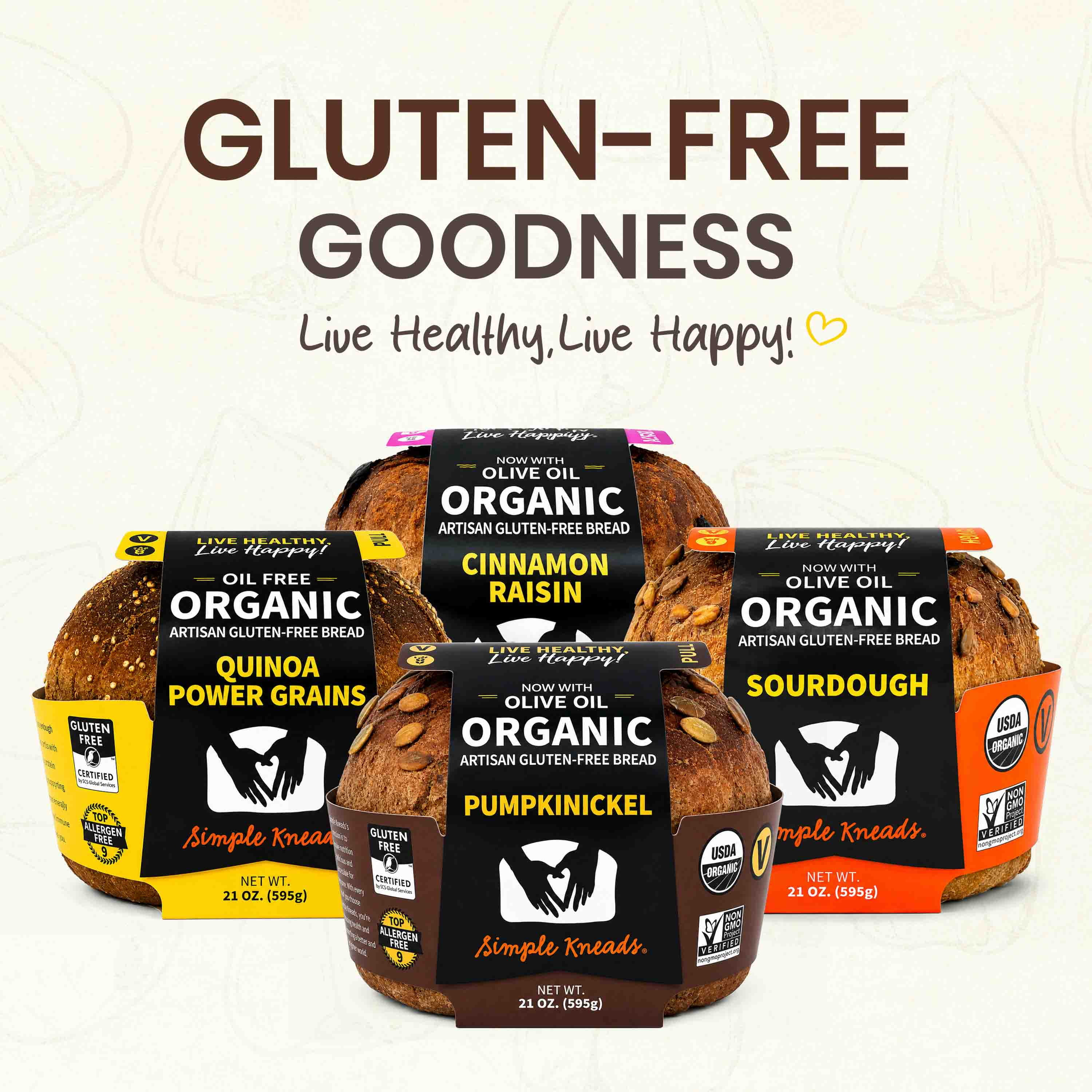 Simple Kneads Gluten-Free Organic Pumpkinickel Sourdough Bread, 21