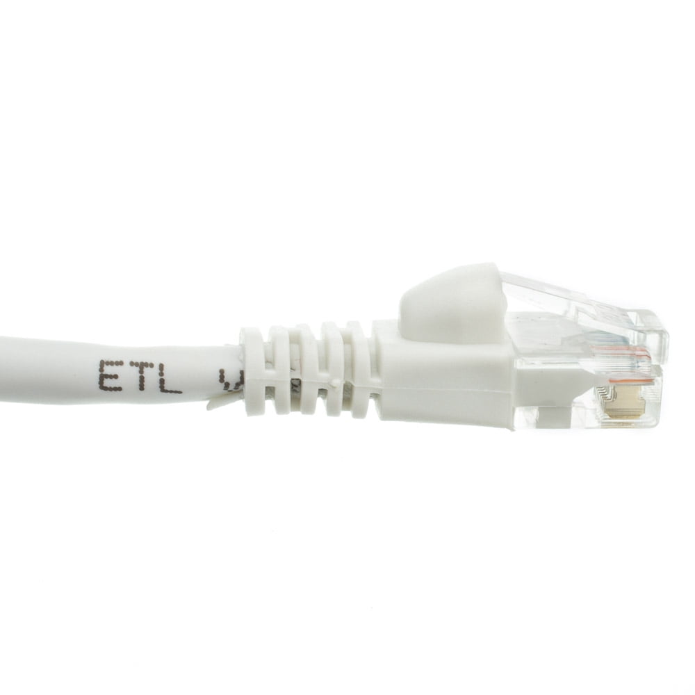 Cat6 White Ethernet Patch Cable, Snagless/Molded Boot, 200 foot