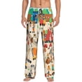 thumbnail image 1 of Fotbe construction road work landscape Pantalones de Pijama para Hombre, Pantalones de Dormir, Pantalones de Casa con Cintura Ajustable y Bolsillos-Small, 1 of 6