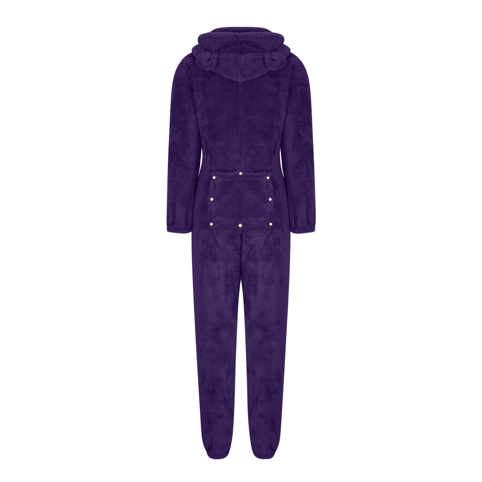 TMOYZQ Women's Flannel Adult Onesie Pajamas, Cute Ear Hooded