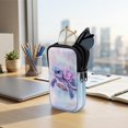 thumbnail image 7 of SEANATIVE Neoprene Eyeglasses Pouch Zipper Glasses Case for Men Women Anti-Scratch Lightweight Eyewear Pouch Travel Sunglasses Pouch Bag with 2 Compartments, Sea Turtle Floral Tie-dye Violet Blue, 7 of 7