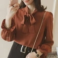 thumbnail image 6 of CENL Women Bow Long Sleeve French Style Casual Vintage Female shirt, 6 of 9
