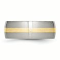 thumbnail image 3 of Stainless Steel 14k Gold Inlay 8mm Ring Man Wedding Precious Metal   For Dad Mens  For Him, 3 of 10