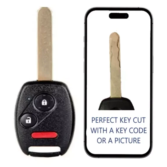 KEY CUT SERVICE 3 Button Remote Head Key For Honda Civic 2006-2013 N5F-S0084A