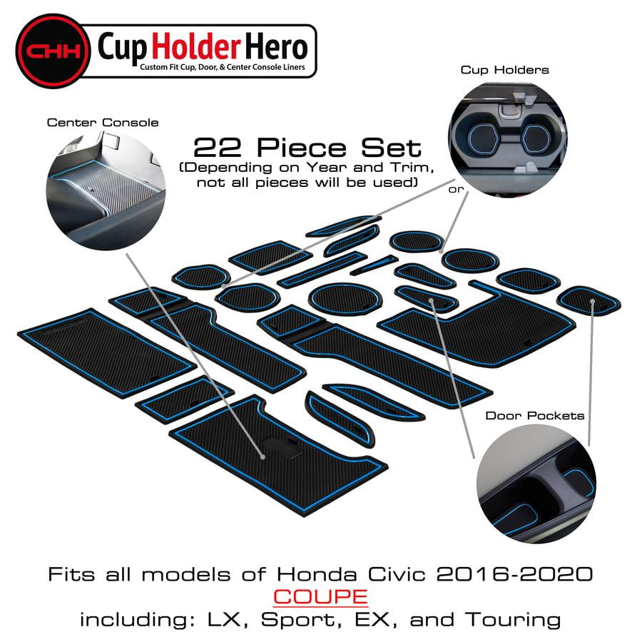 Custom Fit Cup Holder and Door Compartment Liner Accessories for Honda Civic