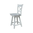 thumbnail image 5 of Charlotte Counter Height Wood Stool with 24 in H Swivel Seat in White, 5 of 12