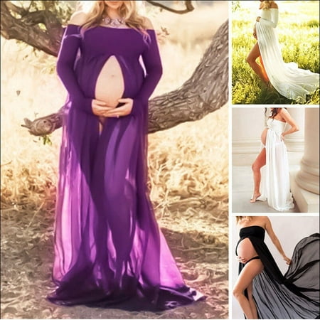 Maternity Women Dress Photography Props Off-shoulder Dress