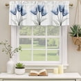 thumbnail image 2 of Blue Tulip Curtain Valances for Windows, Kitchen Valance Window Treatments Panel 2 Pack, Spring Floral Botanical Leaves Pastoral Rod Pocket Short Curtains for Bathroom Bedroom 60 x 18 Inch, 2 of 8