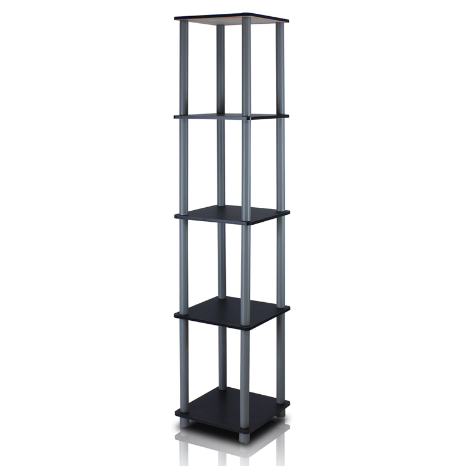 Furinno Durable 11.6 W x 11.6 D x 57.7 H 5-Shelf Freestanding Shelving Unit, Black - image 3 of 5