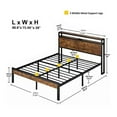 thumbnail image 2 of King Size Bed Frame with Modern Wood Headboard,Upgraded Heavy Duty Metal Sturdy King Bed Frame,Storage,No Noise,86.6"x75.98"x39",Brown, 2 of 8