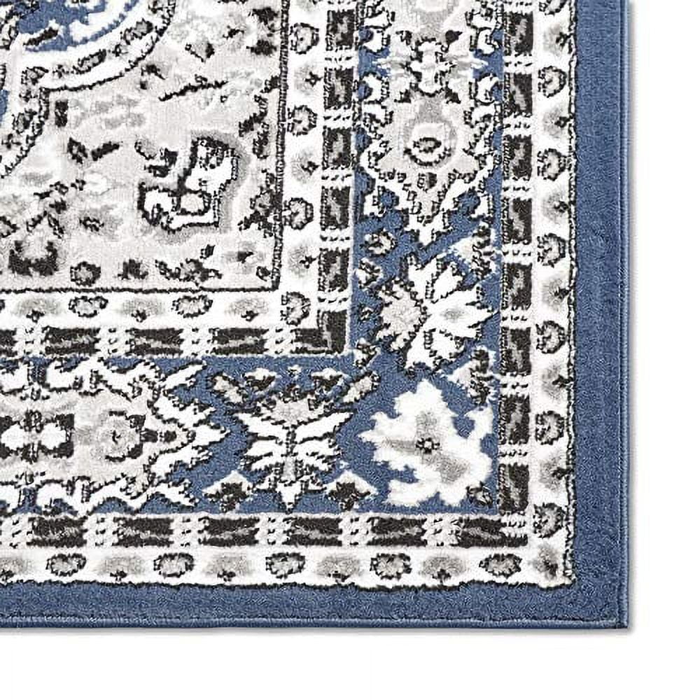 Home Dynamix Premium Sakarya Traditional Medallion Area Rug, Blue/Ivory, 5'2"x7'4"