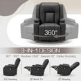 thumbnail image 3 of AECOJOY Fauteuil Inclinable Manuel avec Fonction de Thermothérapie, Fauteuil à Mécanisme d'Inclinaison Robuste, Fauteuil Berçant Simple pour Aînés avec Porte-Gobelets pour Chambre et Cinéma Maison, Noir, 3 of 8