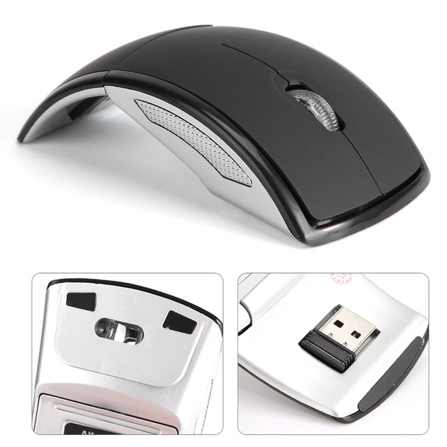 2.4GHz Mouse, Arc Mouse Ergonomic ABS Energy Saving With Receiver For Office Worker For Home For Laptop