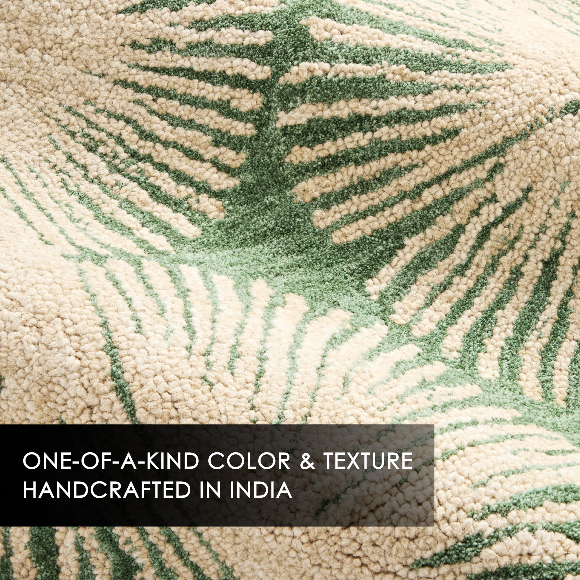 NICOLE MILLER NEW YORK Kendall Slinky Geo Handcrafted Area Rug, 100% Wool Rug, Green, 5'x7’