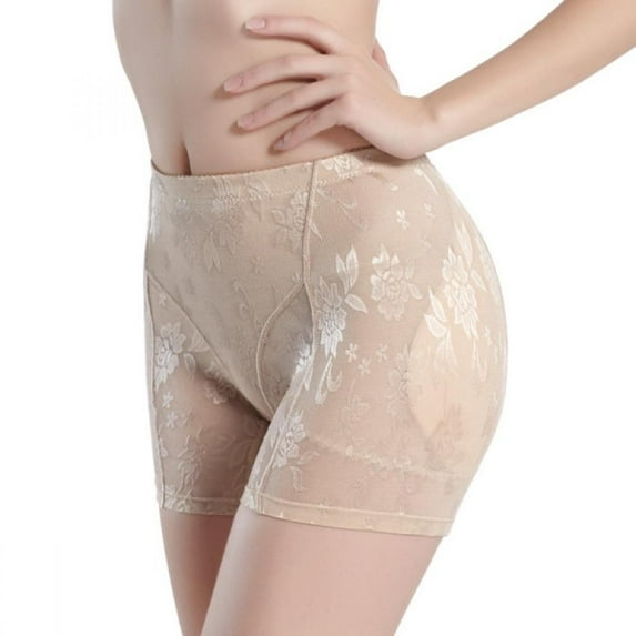 Wuffmeow Butt Hip Enhancer Booster Pads Padded Panties Undies Sexy Lace Shorts Beige 3XL