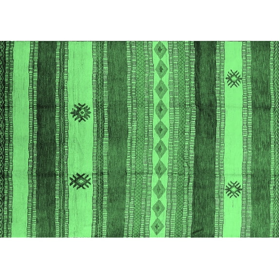Ahgly Company Indoor Rectangle Southwestern Emerald Green Country Area Rugs, 8' x 12'