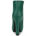 thumbnail image 4 of Unique Bargains Bottines à Talon Bloc Plateforme à Bout Rond avec Fermeture Éclair pour Femmes, 4 of 6