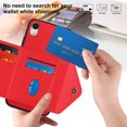 thumbnail image 5 of for iPhone XR Wallet Case with Card Holder, Elegant Durable PU Leather Protective Magnetic Closure Flip Phone Cover Kickstand RFID Blocking for Women Girls for iPhone XR, Red, 5 of 8