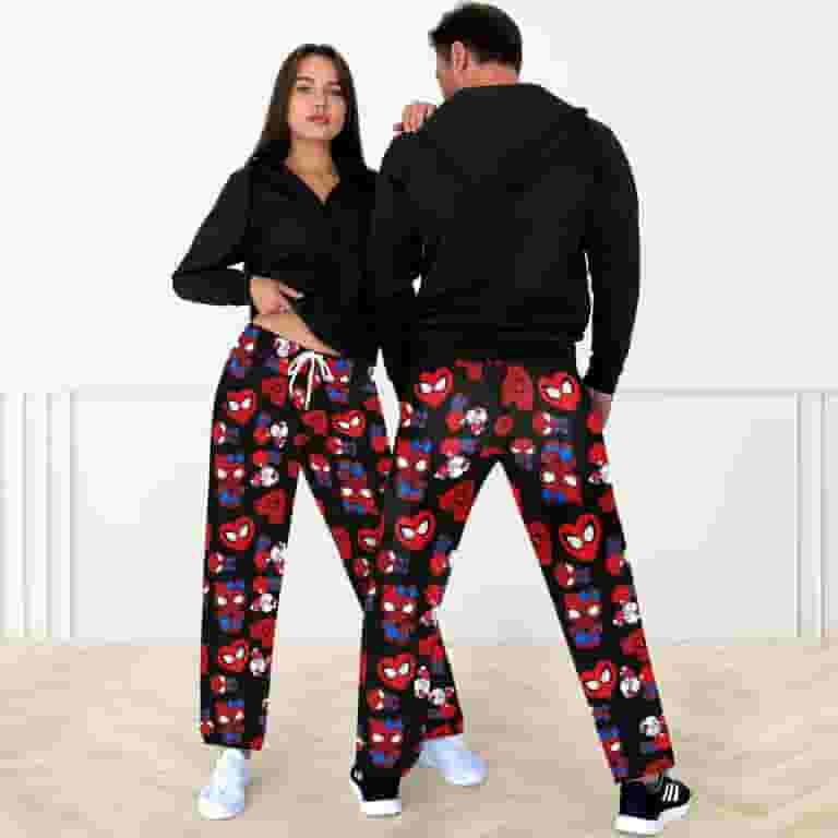 Spiderman Hello Kitty pajama pants for women, cute cartoon Spiderman Hello Kitty pajama pants for women, cute cartoon