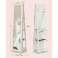 thumbnail image 3 of SONGMICS 360 Degree Swivel Jewelry Cabinet, High Full Length Mirror, Lockable Jewelry Armoire, with Built-in Small Mirror, Rear Storage Shelves, 3 of 7