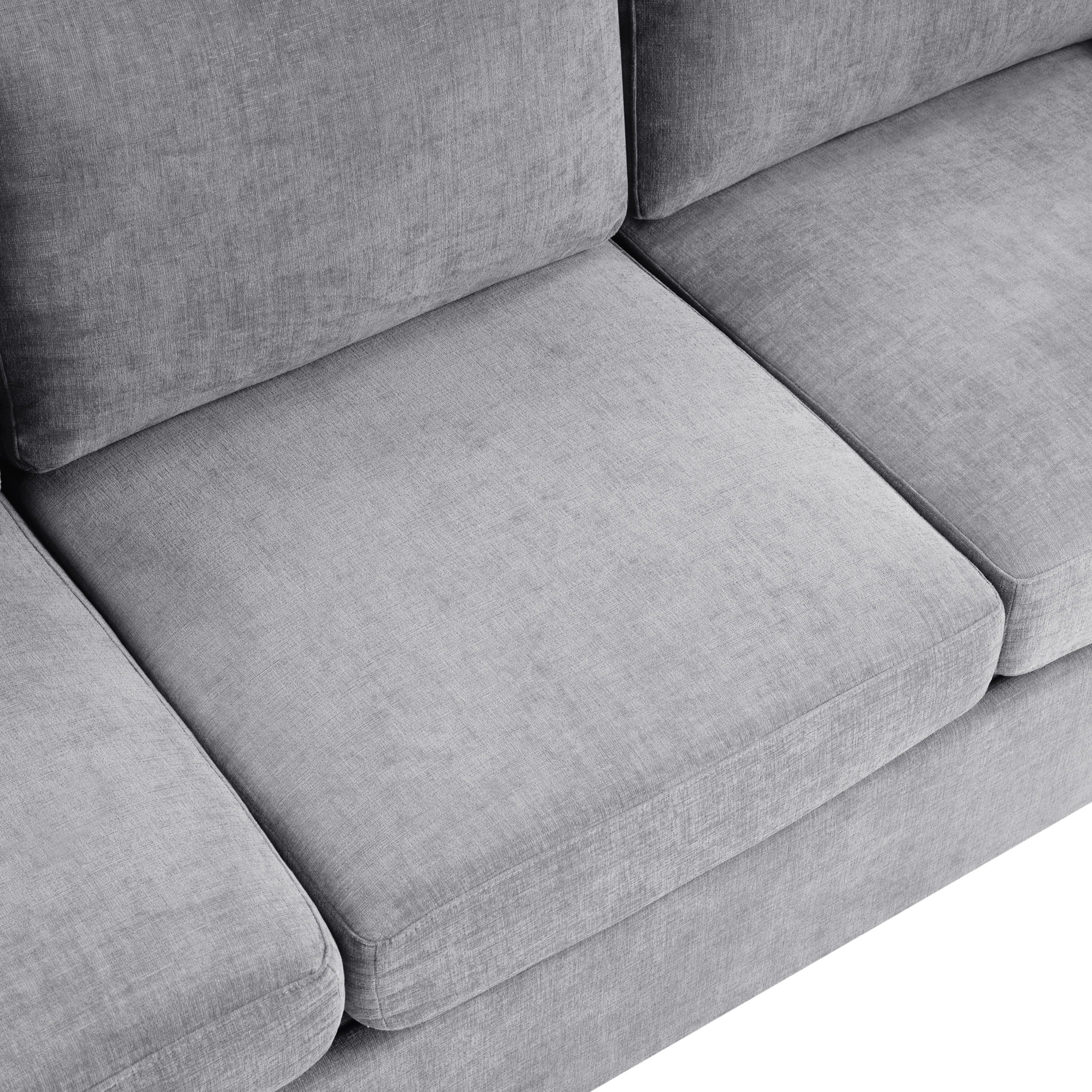 Christopher Knight Home 84.7" Modern Chenille Sofa Couch with Curved Backrest, 3 Seats, Gray